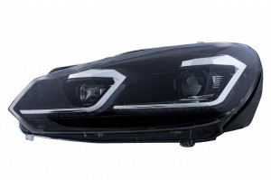 Faruri LED compatibil cu VW Golf 6 VI (2008-2013) Facelift G7.5 Look Silver Semnalizare Secventiala - Img 2