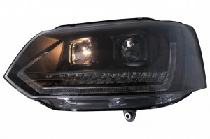 Faruri LED compatibil cu VW Transporter T5 2010-2015 Semnal Dinamic Negre - Img 4