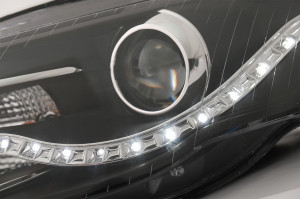 Faruri LED DRL compatibil cu Audi A4 B7 2004-2008 DAYLIGHT Negru - Img 3