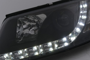 Faruri LED DRL compatibil cu VW Passat 3BG 2000-2005 Negru - Img 3