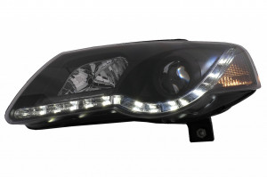 Faruri LED DRL compatibil cu VW Passat B6 3C 2005-2010 Negru - Img 2