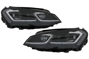Faruri LED RHD compatibil cu VW Golf 7 VII 2012-2017 Facelift G7.5 R Line Look cu Semnal Dinamic - Img 2
