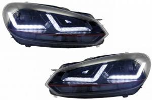 Faruri Osram LED compatibil cu VW Golf 6 VI (2008-2012) GTI Rosu LEDriving Semnal Dinamic - Img 3