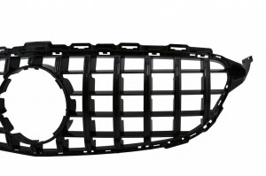 Grila Centrala compatibil cu MERCEDES C-Class W205 S205 A205 C205 2014-2018 GT-R Panamericana Design Negru Fara Camera - Img 2
