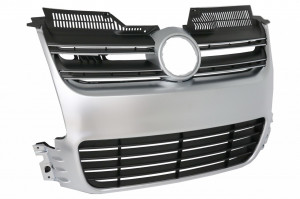 Grila Centrala compatibil cu VW Golf 5 V 2003-2007 R32 Design Brushed Aluminium - Img 2
