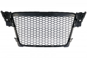 Grila Centrala Fara Emblema compatibil cu Audi A4 B8 2008-2015 RS4 Desing Negru Mat - Img 4