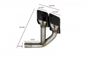 Ornamente toba compatibil cu AUDI Q7 4M 2015-2019 SQ7 Design Negru doar pentru Benzina - Img 4