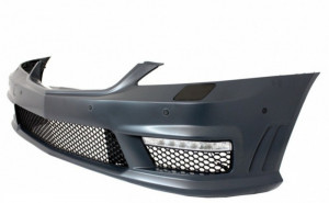 Pachet Exterior Complet compatibil cu Mercedes S-Class W221 2005-2011 cu Grila Chrom si Ornamente evacuare Negre - Img 3