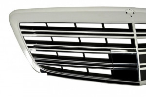 Pachet Exterior Complet compatibil cu Mercedes S-Class W221 2005-2011 cu Grila Chrom si Ornamente evacuare Negre - Img 8