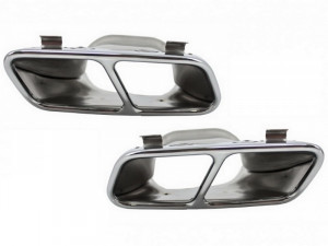 Pachet Exterior Complet cu Ornamente pentru sistemul de evacuare compatibil cu Mercedes A-Class W176 2012-2018 Facelift A45 Design - Img 4