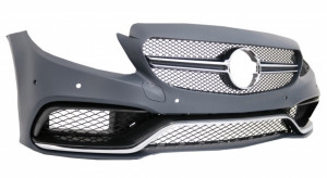 Pachet Exterior Complet si Faruri Full LED compatibile cu Mercedes Clasa C W205 Sedan 2014-2018 C63 Design - Img 2