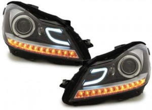 Pachet exterior Conversie Complet Facelift compatibil cu MERCEDES W204 2007-2014 C63 Design cu faruri LED - Img 2