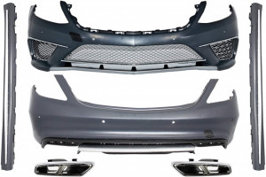 Pachet Exterior cu Ornamente Evacuare Crom compatibil cu Mercedes W222 S-Class 2013-2017 S65 Design