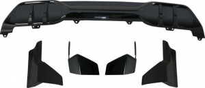 Pachet Exterior Prelungire Bara Fata si Difuzor compatibil cu BMW X5 G05 2018-> M Design Negru Lucios