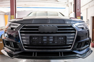 Prelungire Bara Fata Lip compatibil cu Audi A4 B9 8W S-Line (2016-2018) Carbon Look - Img 7