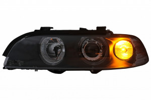 Set faruri Angel Eyes compatibil cu BMW Seria 5 E39 1995-2000 Angel Eyes Negru - Img 4