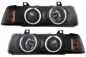 Set faruri CCFL Angel Eyes compatibil cu BMW Seria 3 E36 Sedan Touring Compact 1990-1999 Negre