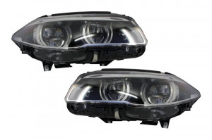 Set faruri Full LED compatibil cu BMW seria 5 F10 F11 2011-2013 Angel Eyes