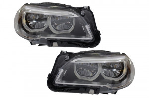 Set faruri Full LED compatibil cu BMW seria 5 F10 F11 2011-2013 Angel Eyes - Img 2