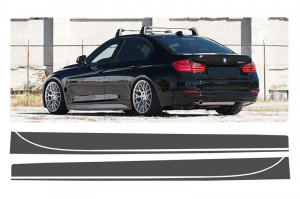 Stickere Laterale Gri Inchis compatibil cu BMW Seria 3 F30 F31 2011-> M-Performance Design