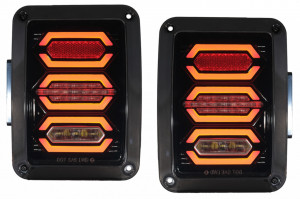 Stopuri Full LED compatibil cu JEEP Wrangler JK 2007-2017 Fumuriu