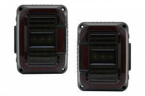 Stopuri Full LED compatibil cu JEEP Wrangler JK 2007-2017 Fumuriu - Img 2