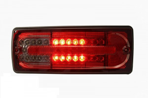 Stopuri Full LED compatibil cu Mercedes W463 G-Class 1989-2015 Rosu Fumuriu - Img 4