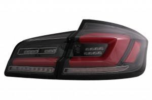 Stopuri LED compatibil cu BMW Seria 5 F10 2011-2017 Negru cu Semnal Dinamic Secvential - Img 2