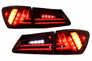 Stopuri LED compatibil cu LEXUS IS XE20 2005-2012 Light Bar Facelift New XE30 Design Rosu Clar - Img 4