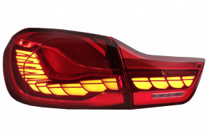 Stopuri OLED compatibil cu BMW Seria 4 F32 F33 F36 M4 F82 F83 2013-2019 Rosu Clar cu Semnal Dinamic Secvential - Img 2