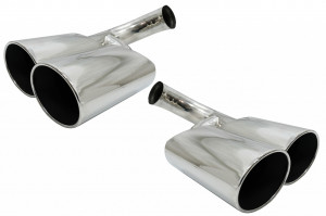 Tobe Ornamente Sistem de Evacuare compatibil cu Porsche Cayenne I Facelift SUV 9PA1 V6 2007-2010 Crom