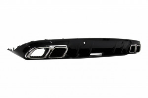 Difuzor Bara Spate compatibil cu MERCEDES C-Class C205 A205 Coupe Cabriolet 2014-2019 Facelift C63S Design Silver Tips - Img 4