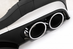 Difuzor Bara Spate compatibil cu Mercedes GLC SUV X253 Facelift 2020-> GLC43 Design Evacuare Crom - Img 7