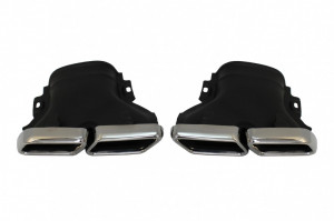Difuzor Bara Spate compatibil cu Mercedes GLC X253 SUV 2015-> GLC63 Oranamente Tobe Crom - Img 8