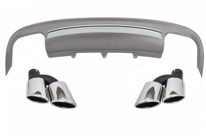 Difuzor Bara Spate cu Ornamente Evacuare compatibil cu Audi A5 8T 4 Usi 2012-2015 S5 Design