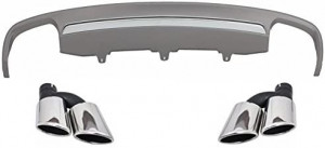 Difuzor Bara Spate cu Ornamente Evacuare compatibil cu AUDI A6 4G 2012-2015 S6 Design
