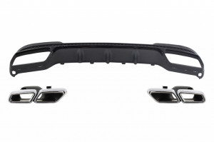 Difuzor Bara Spate cu Ornamente Evacuare compatibil cu MERCEDES E-Class W212 S212 AMG Sport Line Facelift 2013-2016 Negru E63 Design