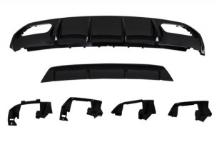 Difuzor Bara Spate cu Ornamente Evacuare Negre compatibil cu Mercedes A-Class W176 2012-2018 A45 Facelift Design - Img 5