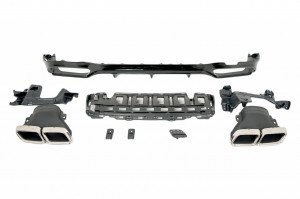 Difuzor Bara Spate cu Ornamente Toba Crom compatibil cu Mercedes E-Class W213 Sport Line 2016-2019 E63 Design - Img 4