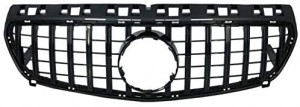 Difuzor Bara Spate cu Ornamente toba si Grila Centrala Panamericana Negru compatibil cu Mercedes W176 A-Class 2012-2015 Sport Pack - Img 2