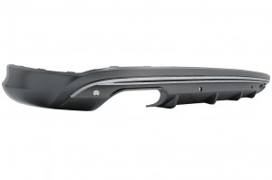 Difuzor Bara Spate cu Ornamente Tobe compatibil cu Audi Q5 8R 2009-2016 Gri Platinat Crom - Img 4