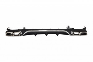 Difuzor Bara Spate cu Ornamente Tobe compatibil cu Mercedes E-Class W213 S213 Standard 2016-2019 E63 Design Crom - Img 2