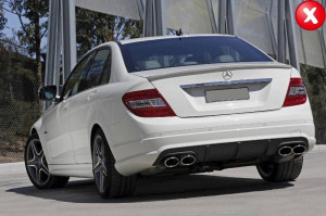 Difuzor Bara Spate cu Tobe Ornamente Evacuare compatibil cu MERCEDES C-class W204 C204 AMG Sport Line 2012-2014 Limousine Coupe - Img 3