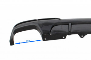 Difuzor de aer cu evacuare dubla compatibil cu BMW F10 F11 Seria 5 2011-2017 M-Performance Design Negru Lucios - Img 2