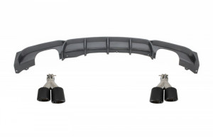 Difuzor Spate Carbon Evacuare Dubla cu Tobe Ornamente compatibil cu BMW Seria 3 F30 F31 2011-> M Performance Sport Design