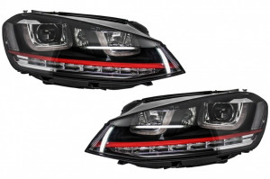 Faruri 3D LED compatibil cu VW Golf 7 VII 2012-2017 R20 GTI Design Semnal Dinamic LED