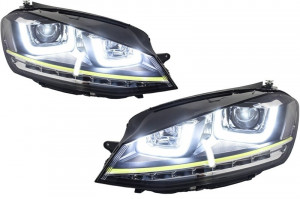 Faruri 3D LED compatibil cu VW Golf 7 VII 2012-2017 R400 Design Semnalilzare Dinamica - Img 3