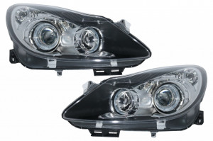 Faruri Angel Eyes compatibil cu OPEL Corsa D 2006-2014 Negru