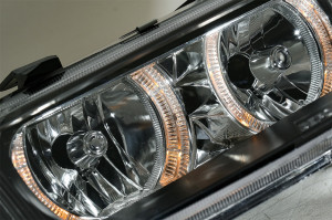 Faruri Angel Eyes compatibile cu Seat Leon 1999-2004, Toledo 1999-2004 Negru - Img 3