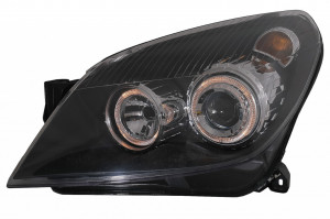 Faruri compatibil cu Opel Astra H 2004-2009 Angel Eyes Negru - Img 2